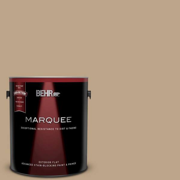 BEHR MARQUEE 1 gal. #UL170-4 Gobi Tan Flat Exterior Paint and Primer in One