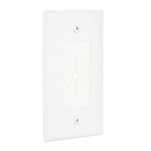 CE TECH Flexible Opening Cable Wall Plate - White