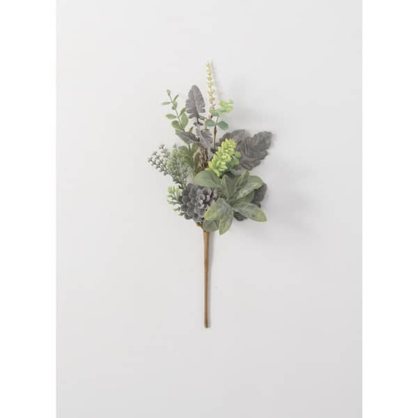 SULLIVANS 17" Artificial Gray Succulent Pick