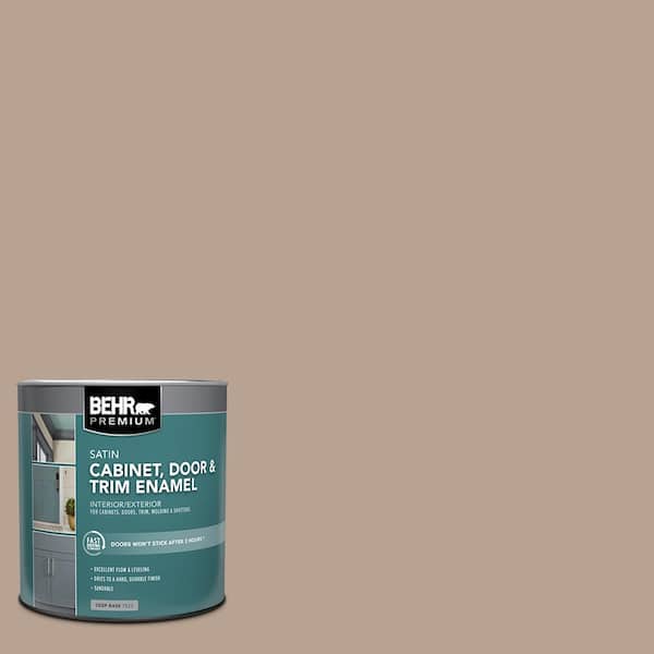 BEHR PREMIUM 1 qt. #AE-3 Earthy Tan Satin Enamel Interior/Exterior Cabinet, Door & Trim Paint