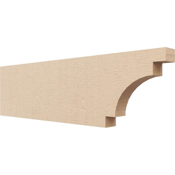 Ekena Millwork 2-in. x 8-in. x 28-in. Mediterranean Woodgrain, Primed Tan Timberthane Polyurethane Rafter Tail Brace