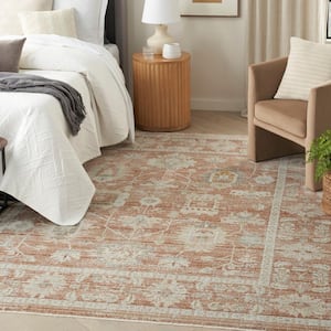 Oases Terracotta 5 ft. x 8 ft. Distressed Traditional Area Rug