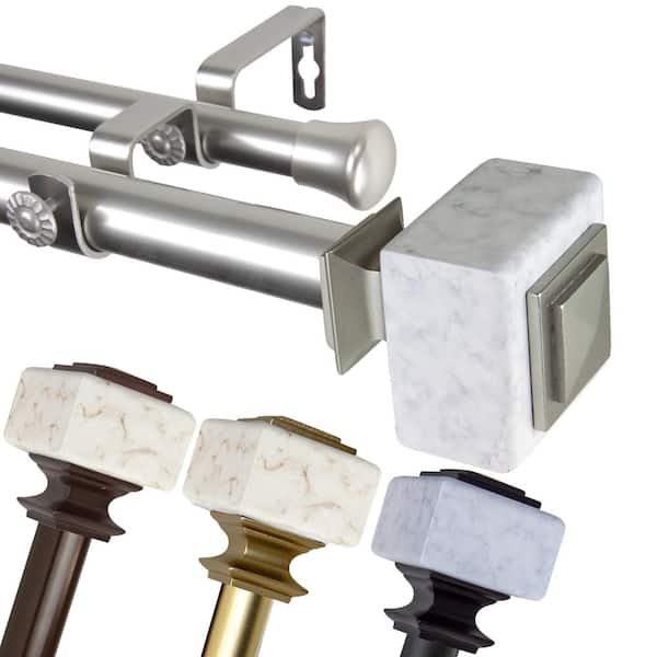 EMOH 1 Inch Dia 66-120" Adjustable Sello Double Curtain Rod in Gold
