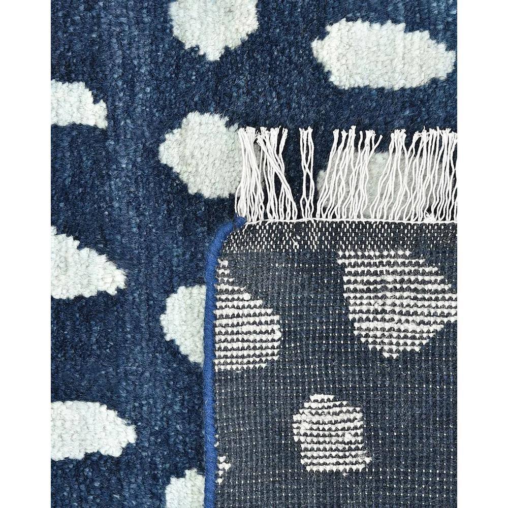 Hand-Knotted Navy Blue Wool Shag Area Rug 3' x 5'