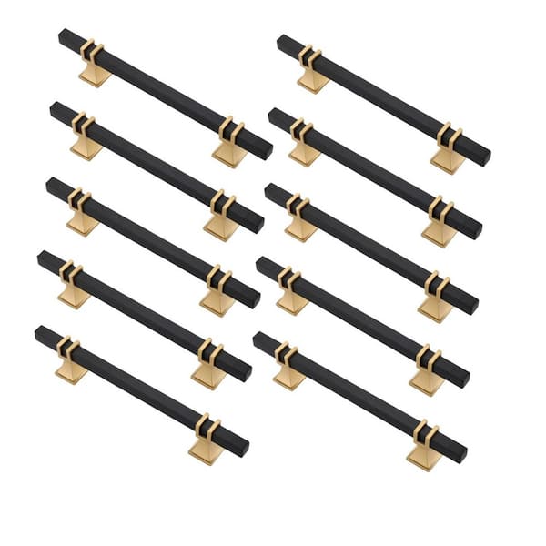 10-Pack 5 in. Black and Gold Cabinet Pulls, Kitchen Cabinet Handles, Dresser Drawer Pulls, Kitchen Cabinet Hardware