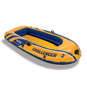 Inflatable 2-Person Floating Boat Raft Set with Oars and Air Pump (4-Pack)