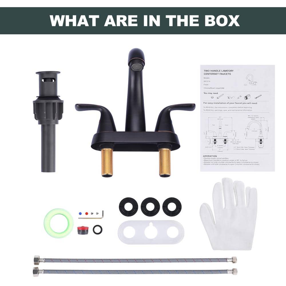 Oil Rubbed Bronze Double Handle High Arc Bathroom Faucet