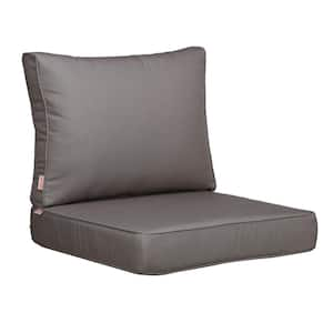 23 in. x 24 in. x 18 in. x 23 in. 2-Piece Deep Seat Rectangle Outdoor Lounge Chair Cushion/Back Pillow Set in Coffee