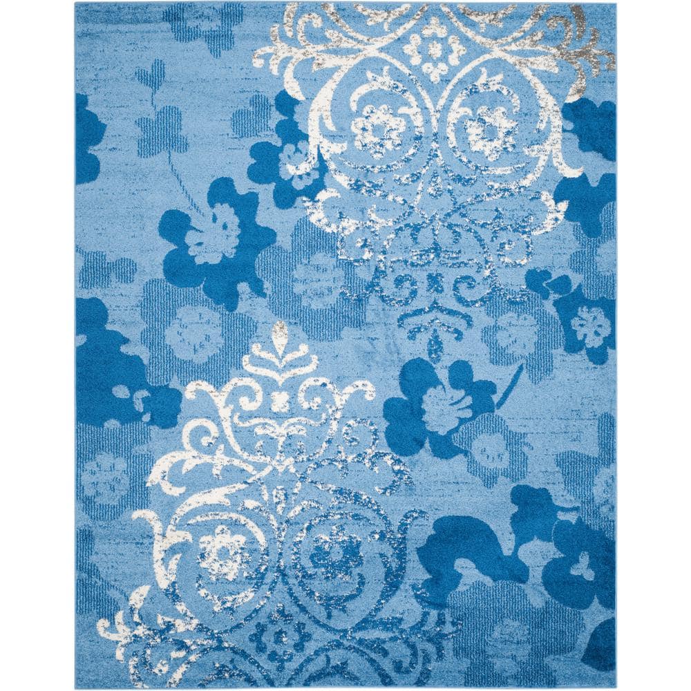 SAFAVIEH Adirondack Light Blue/Dark Blue 8 Ft. X 10 Ft. Floral Area Rug ...