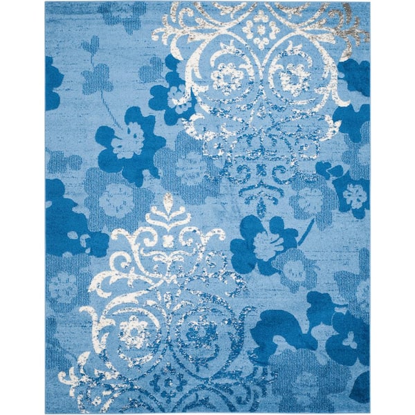 SAFAVIEH Adirondack Light Blue/Dark Blue 8 ft. x 10 ft. Floral Area Rug