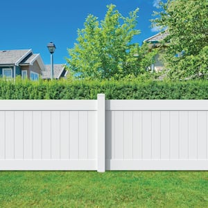 Linden 5 in. x 5 in. x 7 ft. White Vinyl Routed Fence Line Post