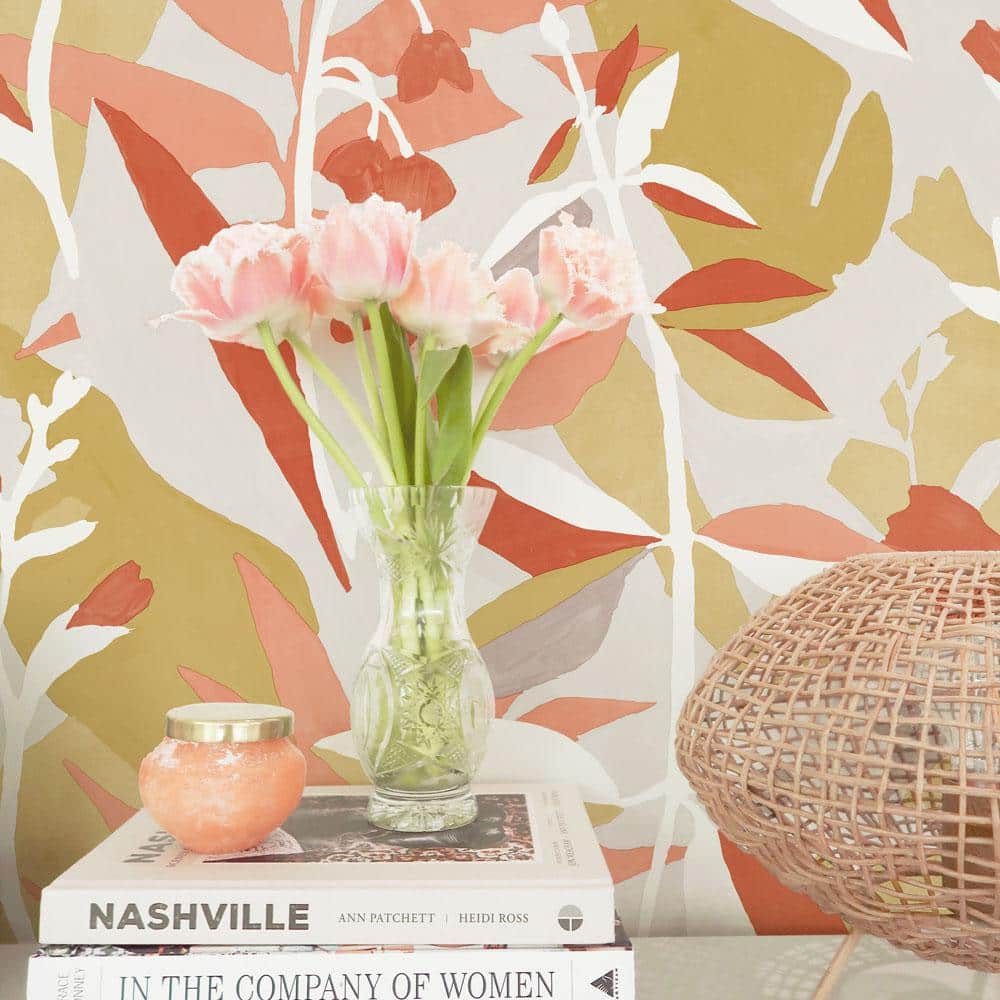 Pink Punch Tropical Floral Peel and Stick Wallpaper Roll