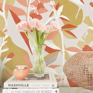 Petite Garden Party Pink Punch Removable Peel and Stick Vinyl Wallpaper, 28 sq. ft.