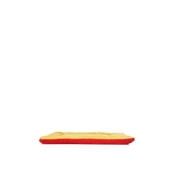 Large Orange and Red Reversible Fleece and Polyester Pet Bed