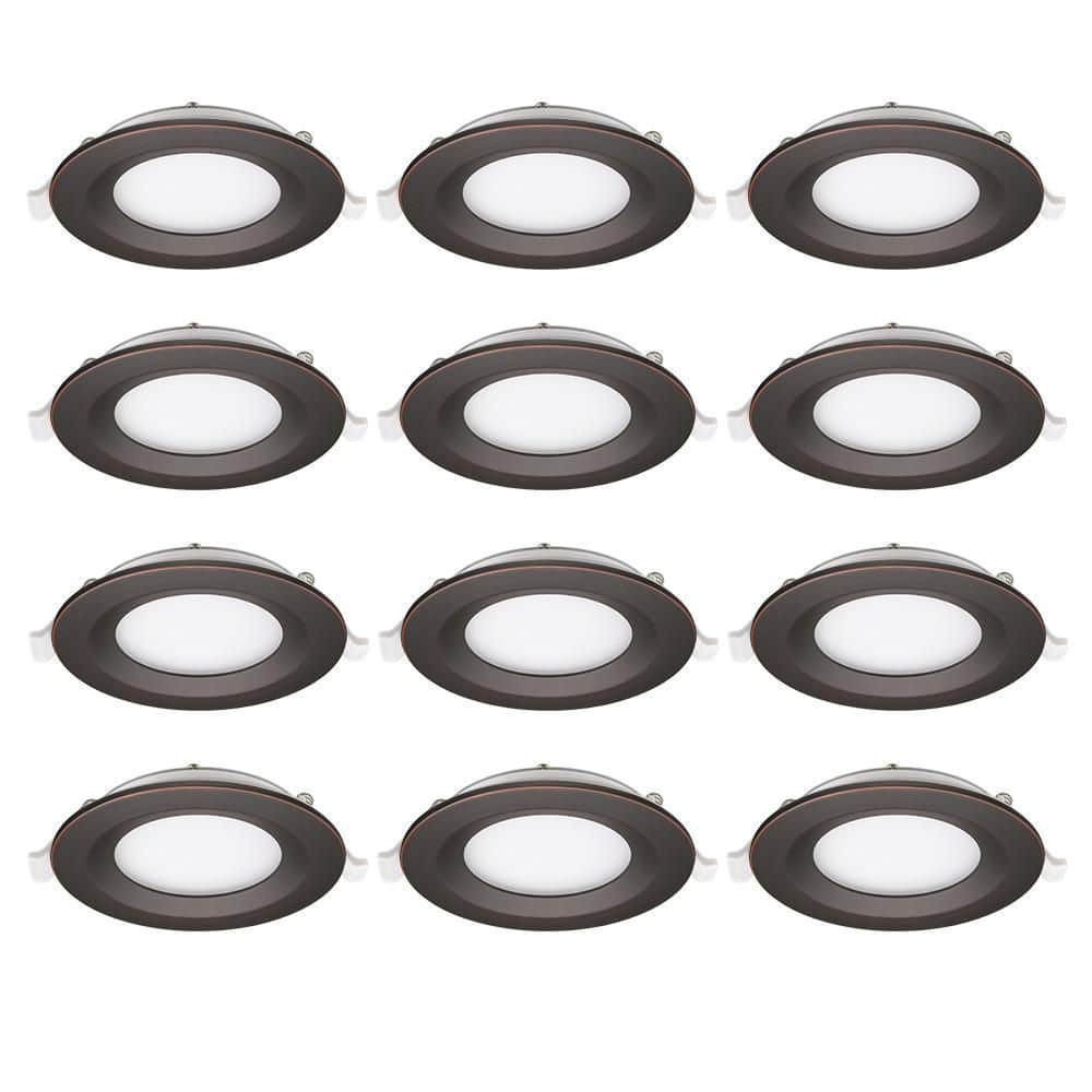4 in. Adjustable CCT Integrated LED Canless Recessed Light Oil Rubbed Bronz