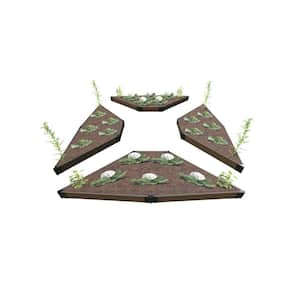 Elizabethan Garden 12 ft. x 12 ft. x 5.5 in. Uptown Brown Composite Raised Garden Bed (4-Sided Triangle) - 1 in. Profile