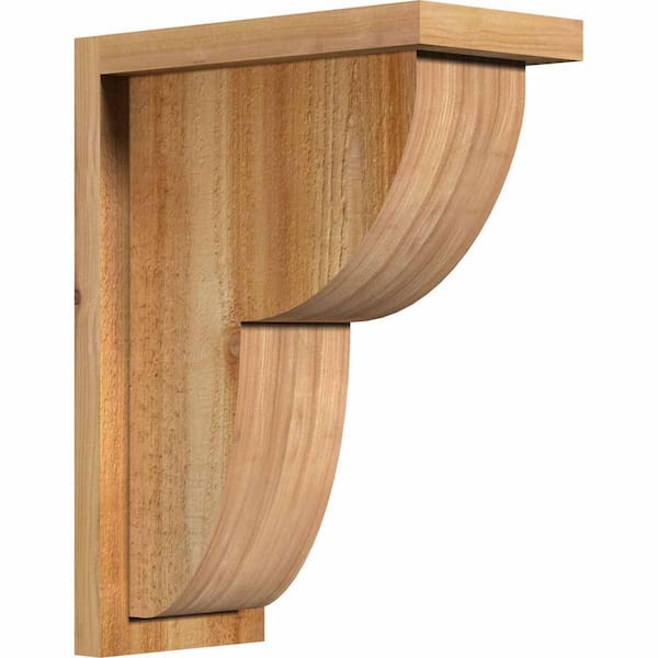 Ekena Millwork 6 in. x 12 in. x 16 in. Western Red Cedar Crestline Rough Sawn Corbel with Backplate