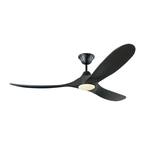 Maverick LED 60 in. Integrated LED Indoor/Outdoor Matte Black Ceiling Fan with Matte Black Blades with Remote Control