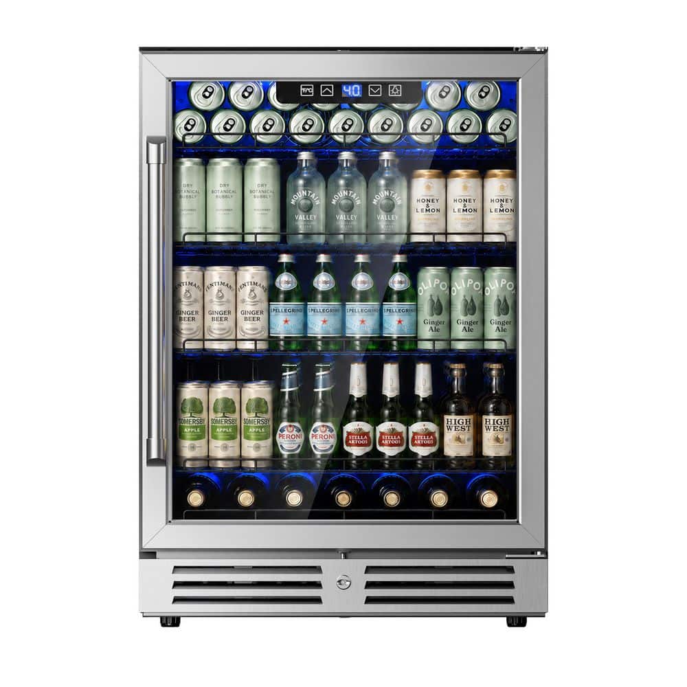 23.4 in. Single Zone 180-Cans Freestanding/Built-in Beverage Cooler in Silver with Reversible Door, Carbon Filter price history on PriceWatchPro