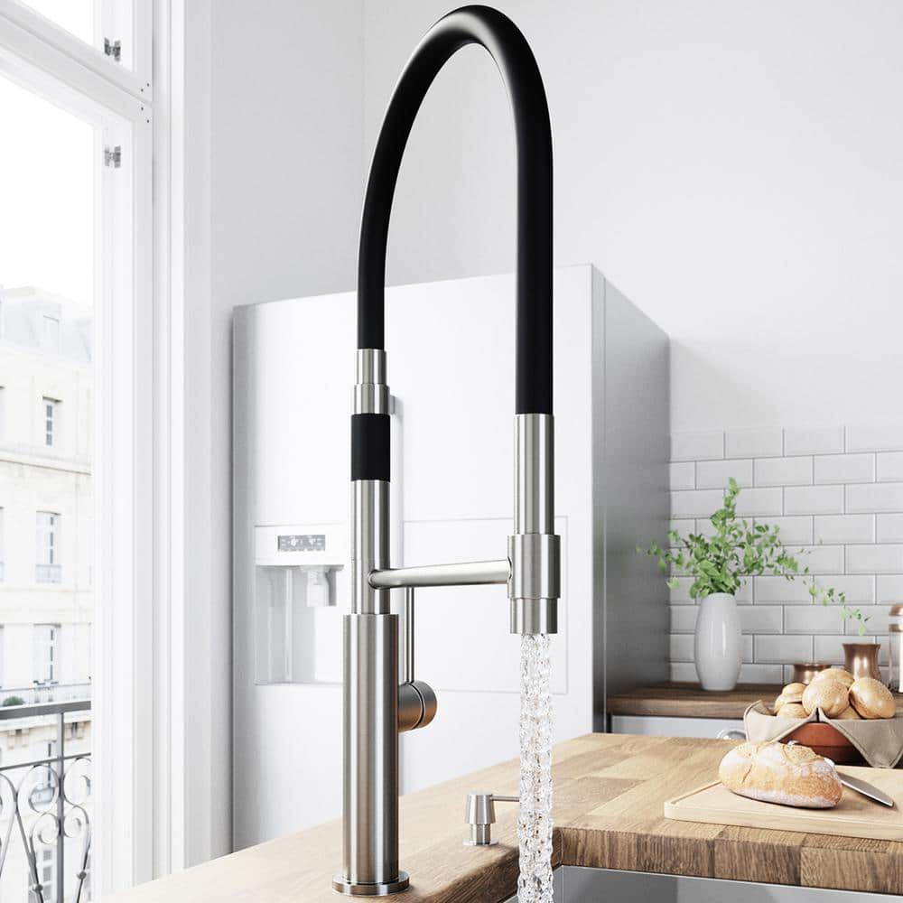 VIGO Norwood Single Handle Pull Down Sprayer Kitchen Faucet With Soap   Stainless Steel Vigo Pull Down Kitchen Faucets Vg02026stk2 64 1000 