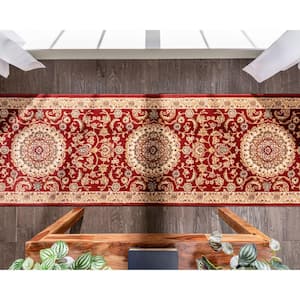Dulcet Mykonos Red 2 ft. 7 in. x 9 ft. 10 in. Traditional Oriental and Persian Runner Rug
