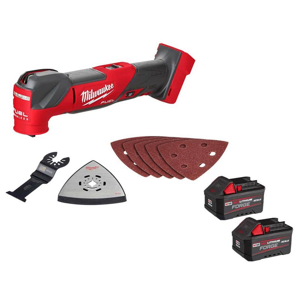 M18 FUEL 18V Lithium-Ion Cordless Brushless Oscillating Multi-Tool w/(2) 6 Ah FORGE Batteries -  Milwaukee, 2836-20-48