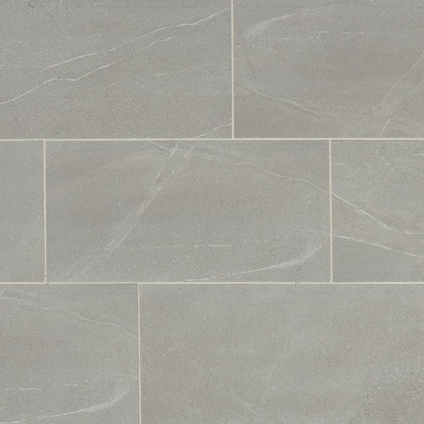 Marazzi Noble Stone Smoke 12 in. x 24 in. Glazed Porcelain Floor and Wall Tile (15.60 sq. ft./case)