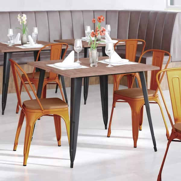 Orange metal dining chairs hot sale