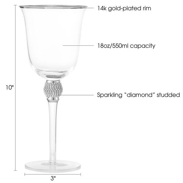 4 Crystal Wine Glasses With Tri-gold Color Rim Quality -  in 2023