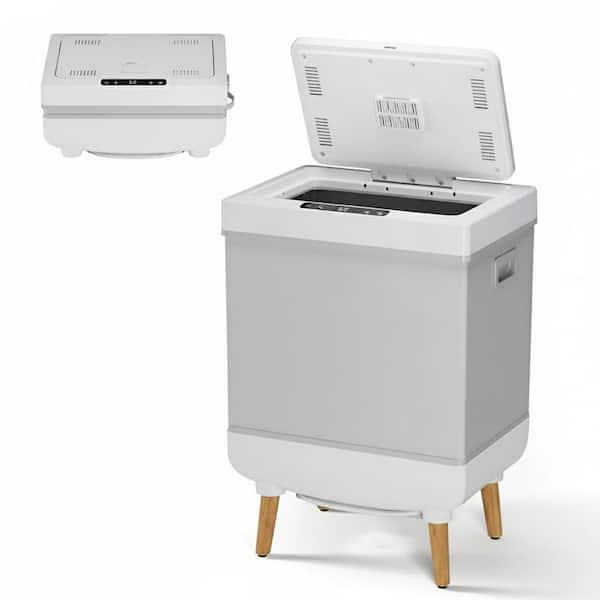 35L Collapsible Electric Towel Warmer Bucket in Gray with Heat & Dry Mode, 24H Timer, Child Lock