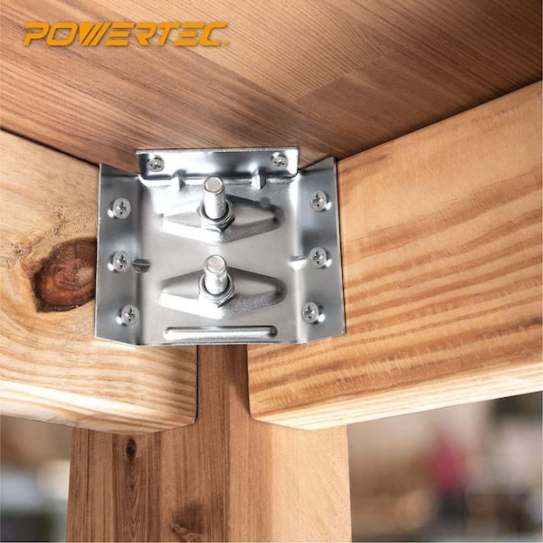 2-5/8 in. x 3-3/8 in. Surface Mount Corner Brackets for Table Aprons, with Mounting Hardware, (40-Pack)