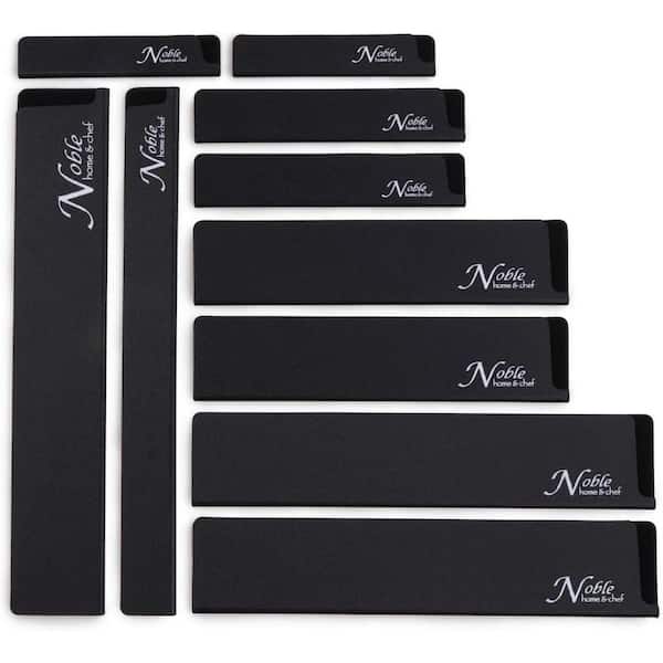 Adrinfly Felt-Lined Knife Blade Guards, Durable BPA-Free Plastic, Blade-Friendly 10-Piece Set for Various Knife Blocks Storage