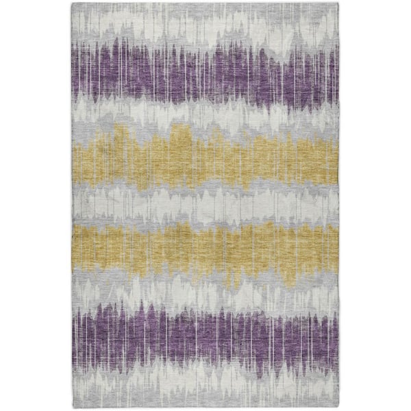 Dream Shag Premium Machine Washable Abstract ADS755 Silver 10 ft. x 14 ft. Area Rug