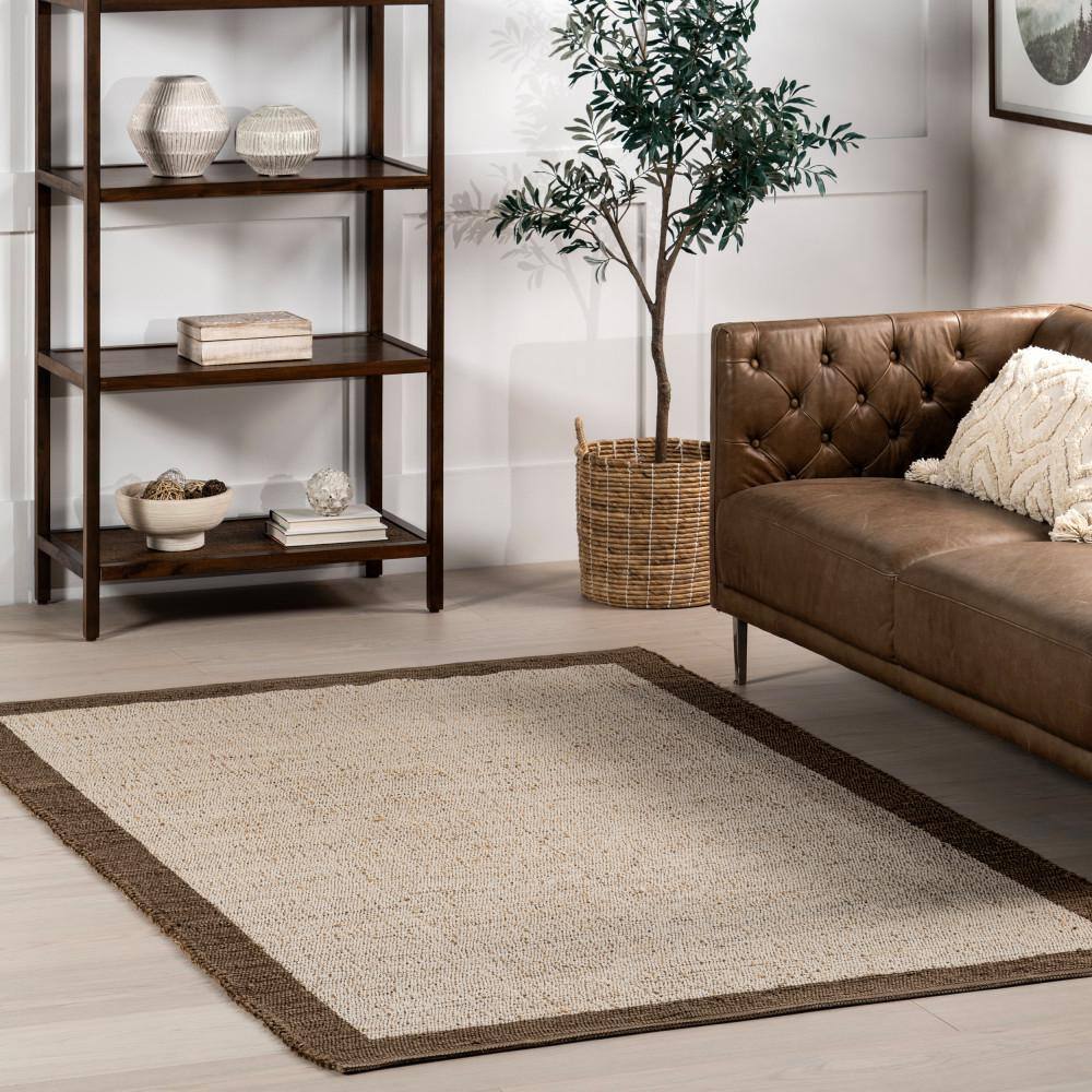 nuLOOM Bronwyn Brown 6 ft. x 9 ft. Bordered Jute Area Rug WDMT01B-609 ...