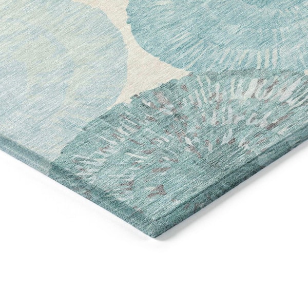 Chantille Machine Washable Indoor/Outdoor Abstract ACN2351 Teal 3 ft. x 4 ft. Area Rug