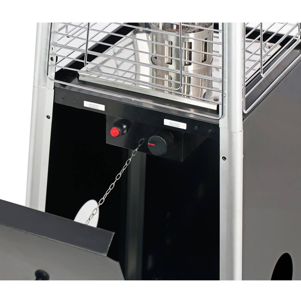 HeatMaxx 89.5" Black and Silver Propane Pyramid Patio Heater