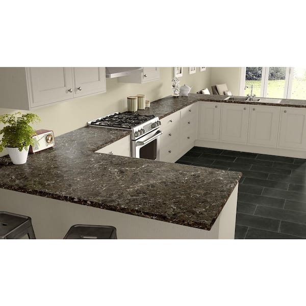 5 ft. x 12 ft. Laminate Sheet in Breccia with Premium Antique Finish