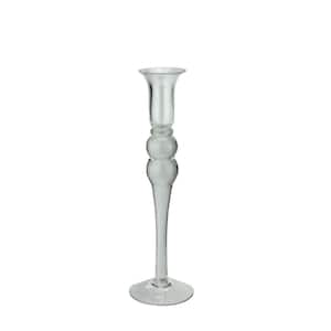 12 in. Clear Transparent Glass Taper Candle Holder
