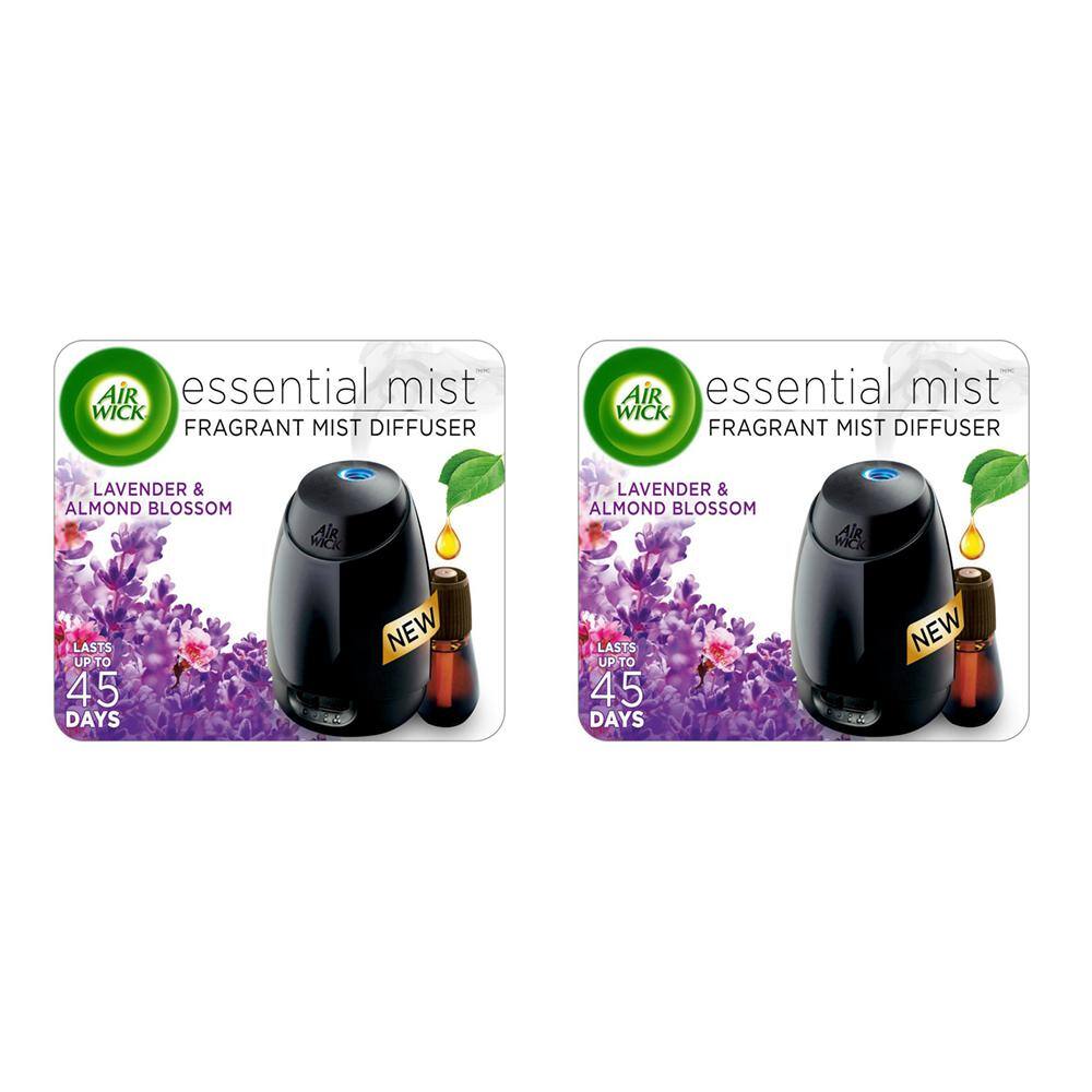 Air Wick Essential Mist 0.67 fl. oz. Lavender and Almond Blossom Automatic  Air Freshener Dispenser with Refill (2-Pack) 62338-98576-2 - The Home Depot