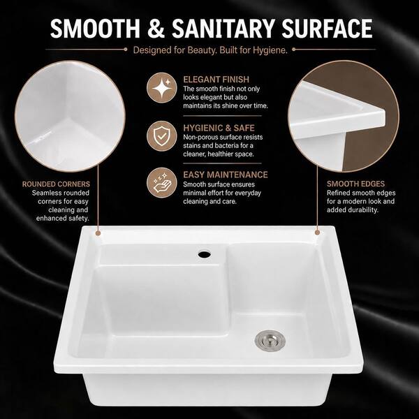 Zeafive All-in-One 30 in. W x 22in. Drop-in Topmount Single Bowl