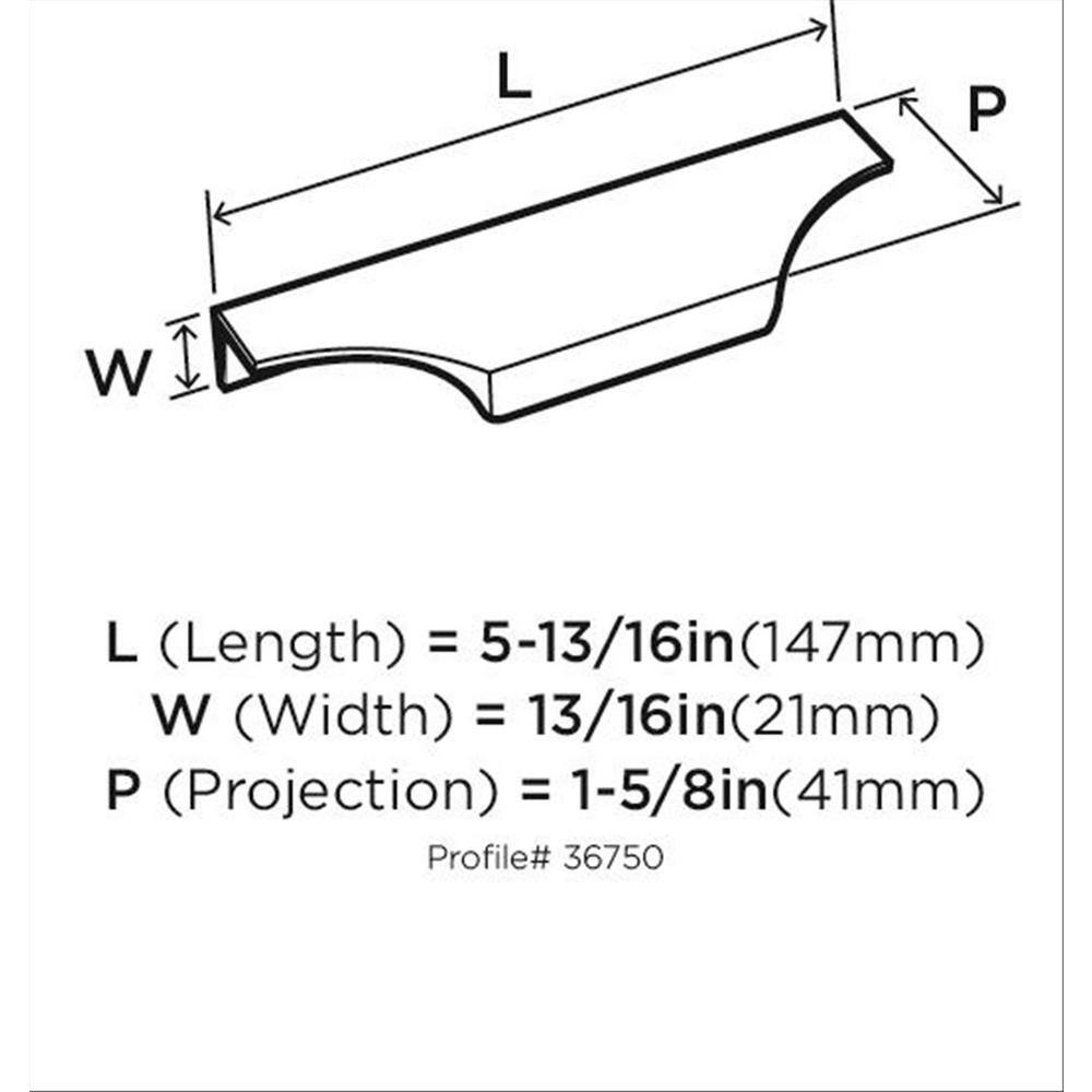 Polished Chrome Modern Cabinet Edge Pull with Mounting Hardware