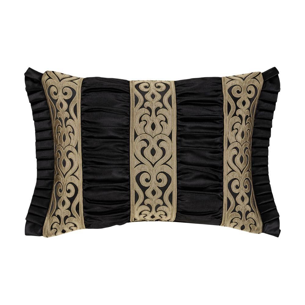 Blythe Black and Gold Polyester Boudoir Decorative 15 in. x 20 in. Throw Pi