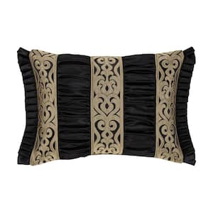 Blythe Black and Gold Polyester Boudoir Decorative 15 in. x 20 in. Throw Pillow
