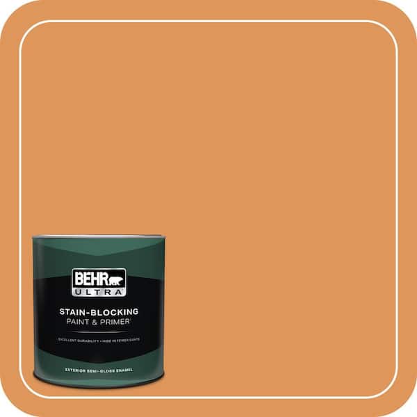 BEHR ULTRA 1 qt. #M230-6 Amiable Orange Semi-Gloss Enamel Exterior Paint & Primer
