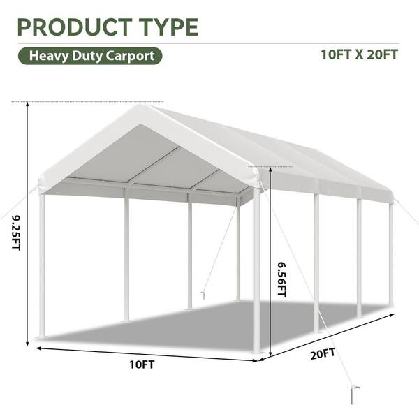 Sizzim 10 ft. x 20 ft. White Soft Top Gazebo with Steel Frame