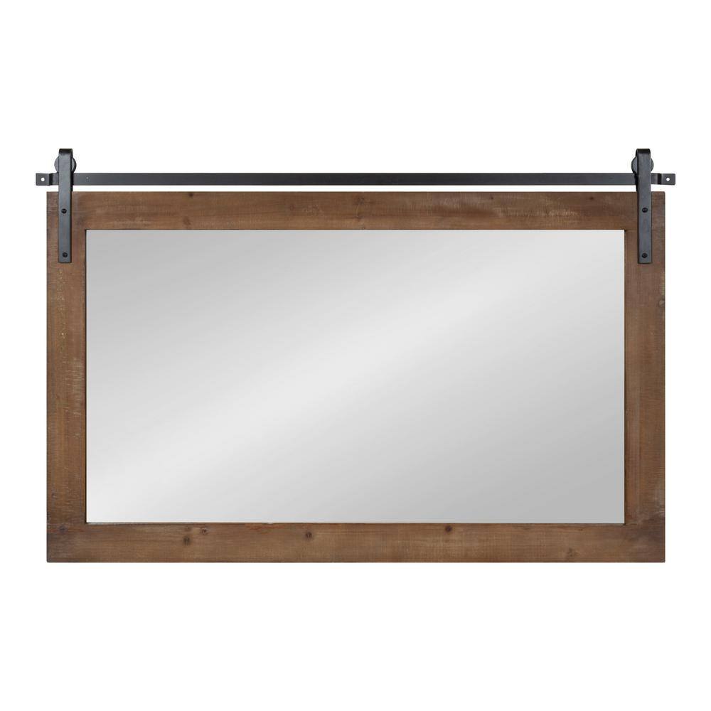 Rustic Brown Full Length Rectangular Wood Wall Mirror