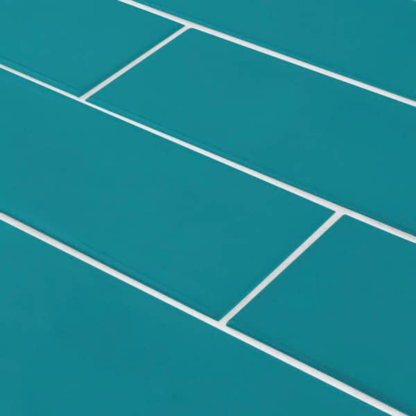 Jeffrey Court Gloss Green 2.5 in. x 10 in. Ceramic Wall Tile