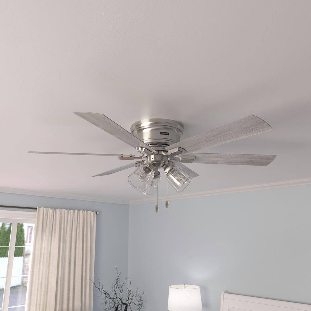 Hunter 52" Casual Matte White Indoor Ceiling Fan With LED Light & Remote – Refurbished