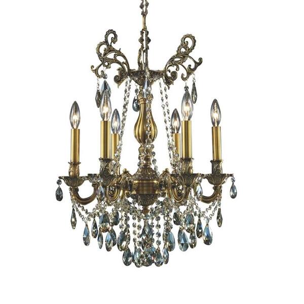 Melina 6 Light Brass Crystal Chandelier Jd02 The Home Depot Melina 6 Light Brass Crystal Chandelier Jd02 The Home Depot