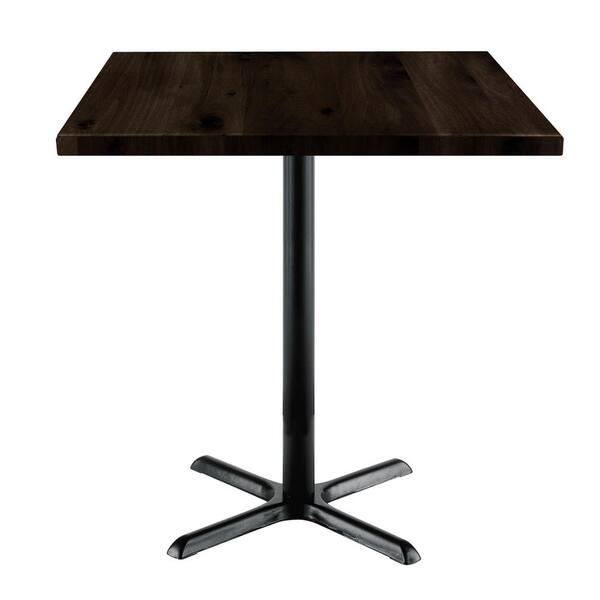 Urban Loft 36 in. Square Espresso Solid Wood Bistro Table with XShaped